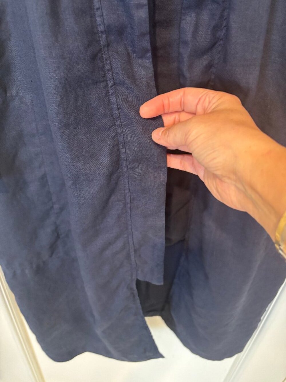 Pure Jill (J Jill) Garment-dyed Navy Linen Duster (M) - Picture 3 of 10